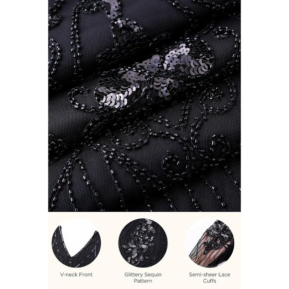 Great Gatsby Dresses for Women Plus Size Cocktail Dress 1920s Flapper Costume fo - Picture 4 of 5